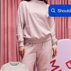 Parke Lavender Striped Top and headband/scrunchie